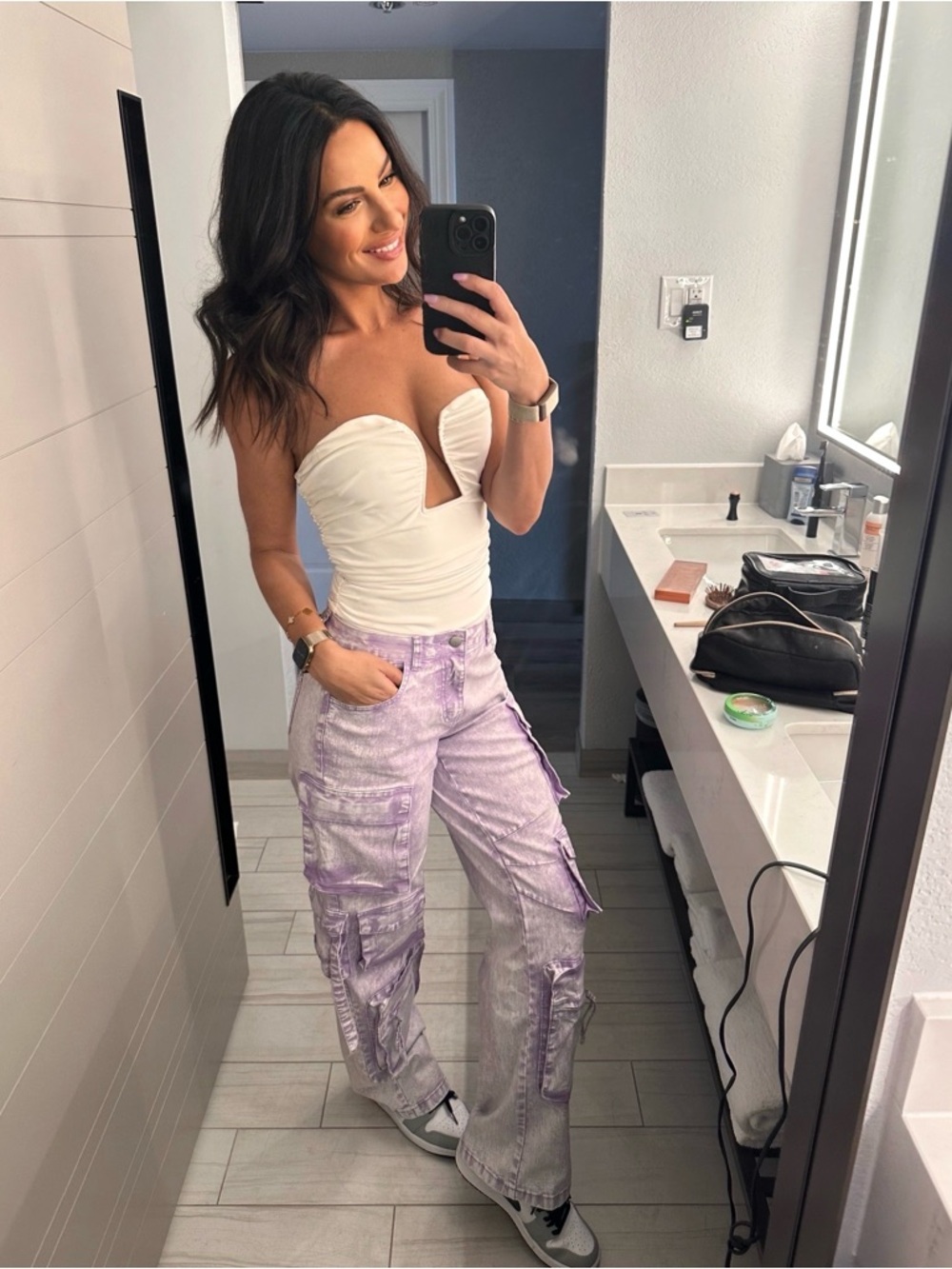Fashion Nova Washed Purple Cargo Pants - Size S 
Purple / Lavender Cargo Pants